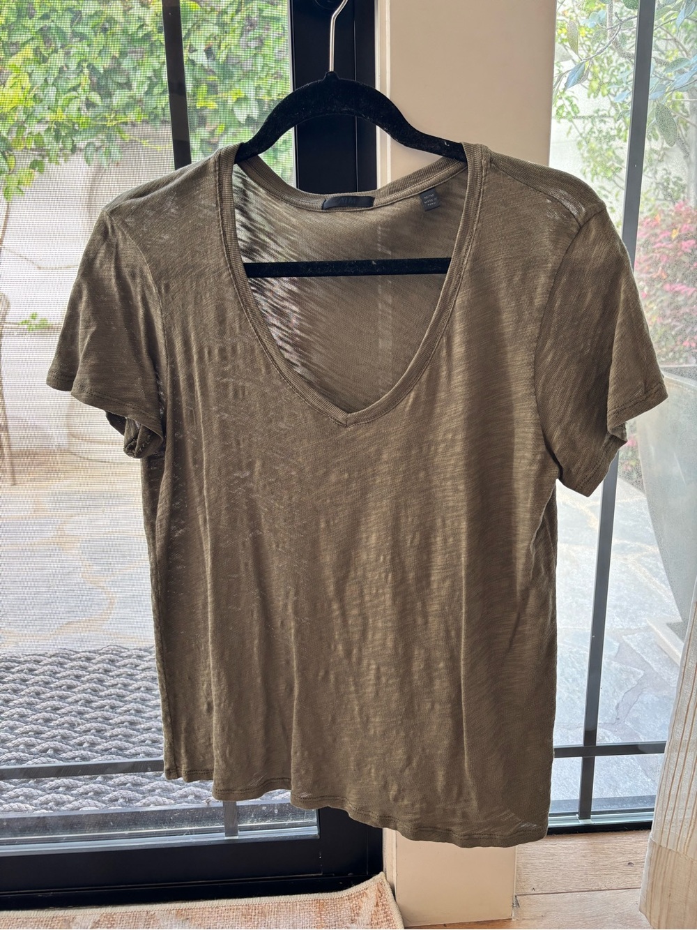 ATM Women's V-Neck Short Sleeve Tee - Olive Green